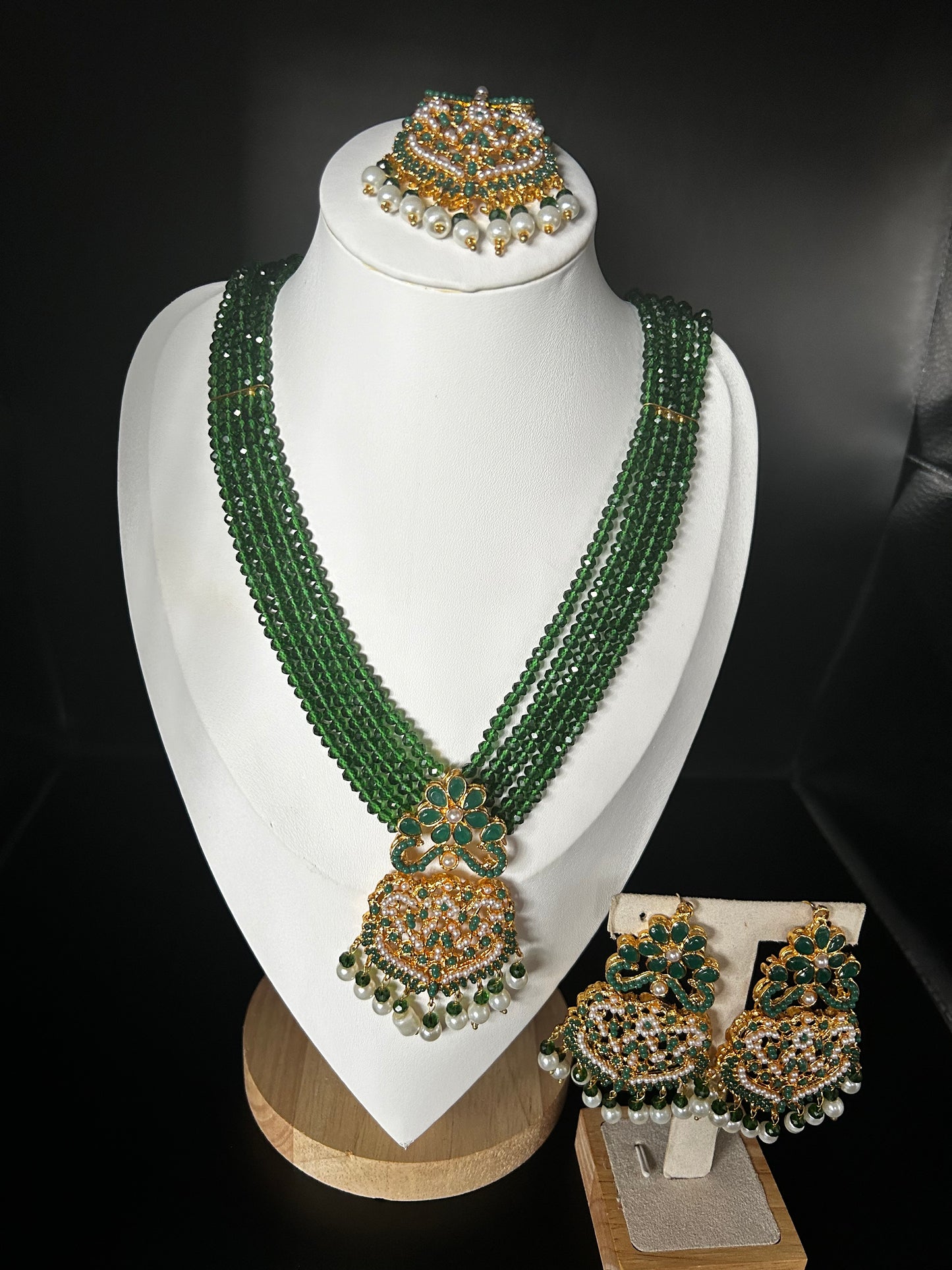 Nauratan Mala with matching earrings and Bindia